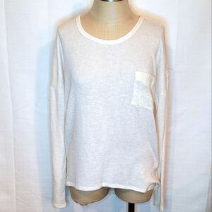 Maurices Long Sleeve Lace Back Lagenlook Sweater Size Small